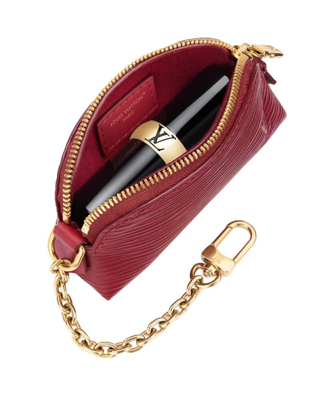 LOUIS VUITTON Красная кожаная косметичка, фото 5