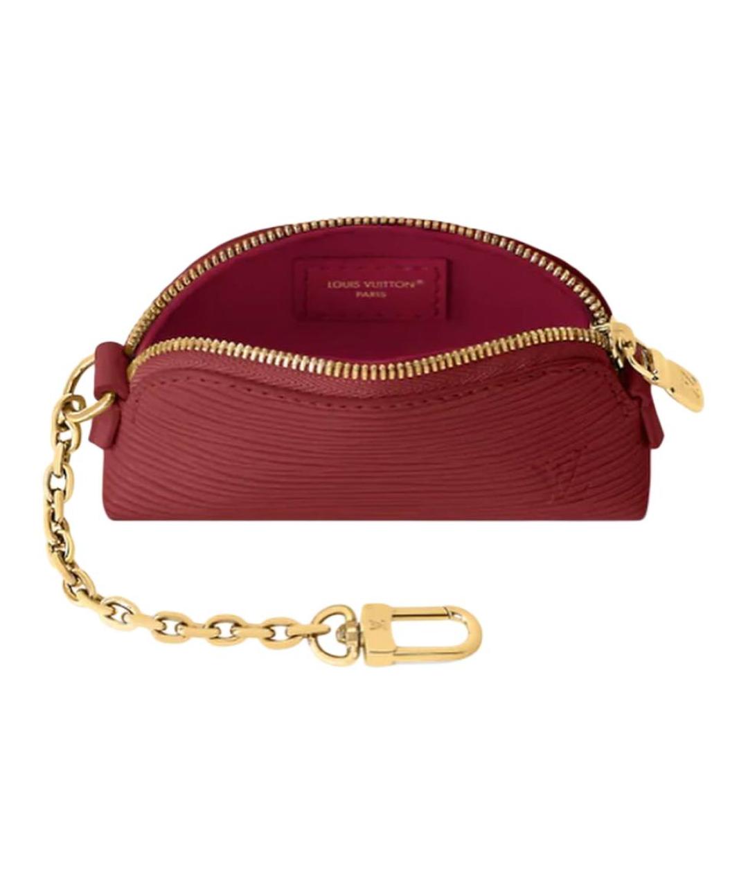 LOUIS VUITTON Красная кожаная косметичка, фото 4