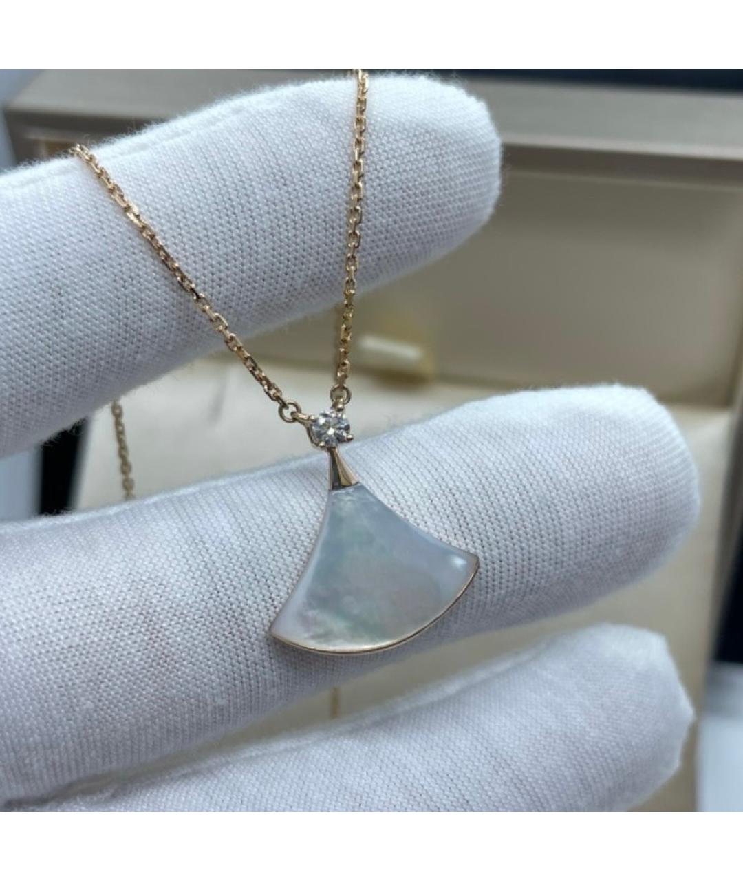 BVLGARI Белая подвеска из розового золота, фото 3