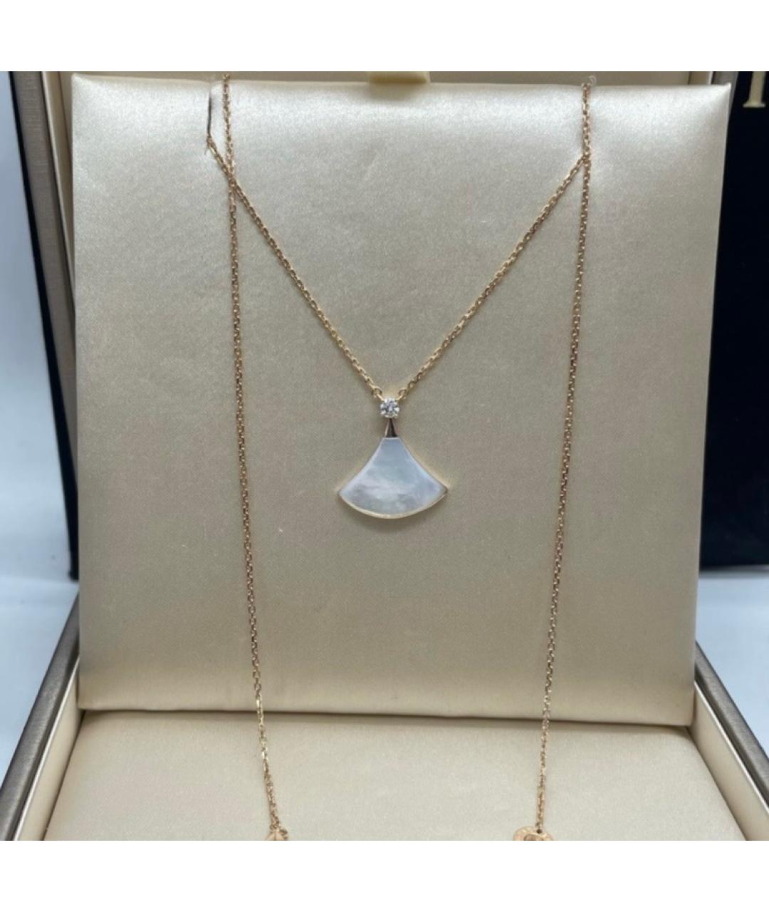 BVLGARI Белая подвеска из розового золота, фото 2