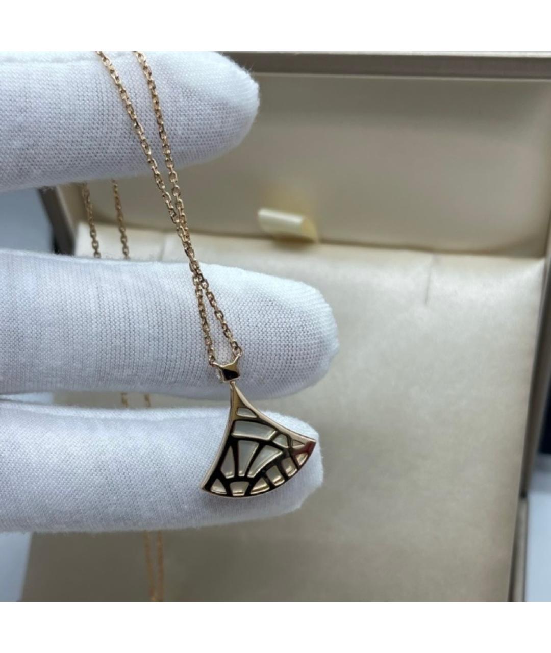 BVLGARI Белая подвеска из розового золота, фото 6