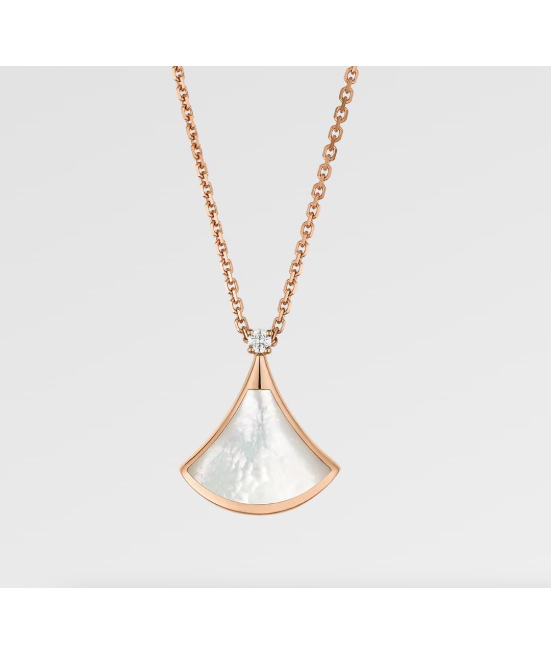 BVLGARI Белая подвеска из розового золота, фото 7