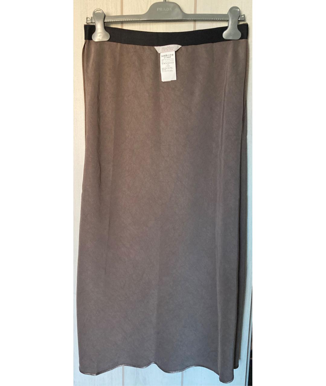 MAX MARA Бежевая ацетатная юбка макси, фото 3