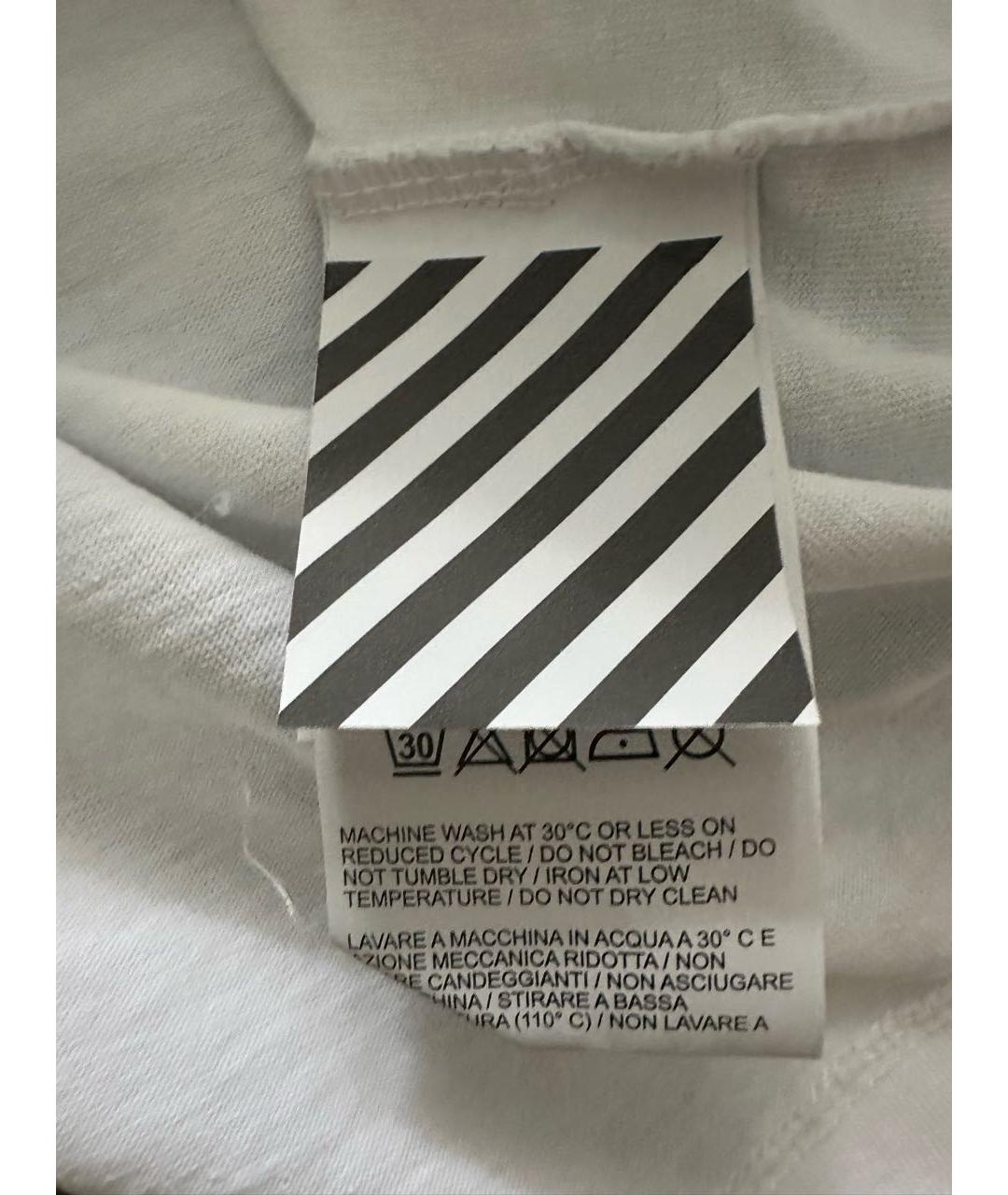OFF-WHITE Белая хлопковая футболка, фото 6