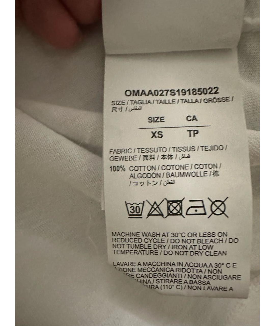 OFF-WHITE Белая хлопковая футболка, фото 5