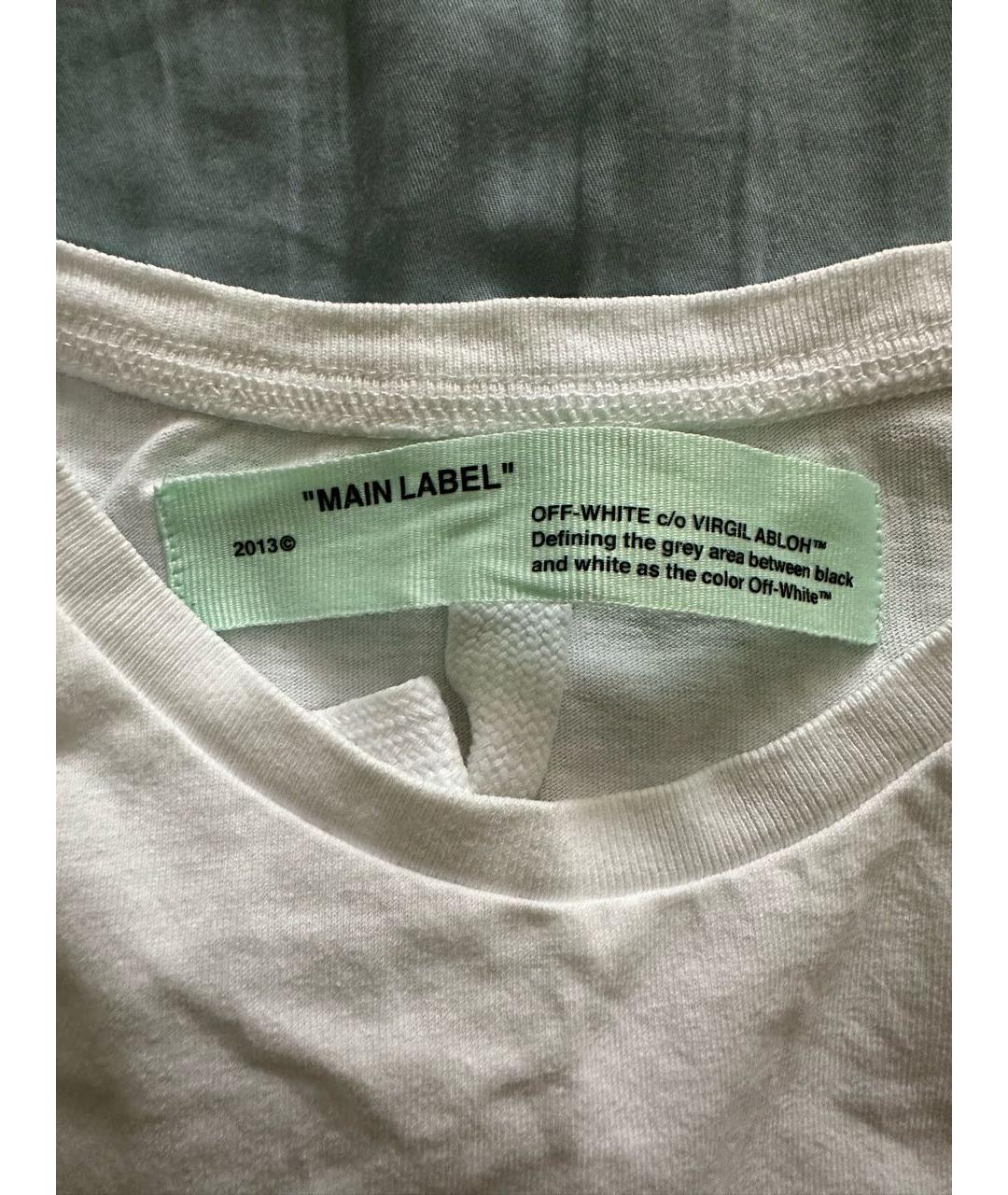 OFF-WHITE Белая хлопковая футболка, фото 3
