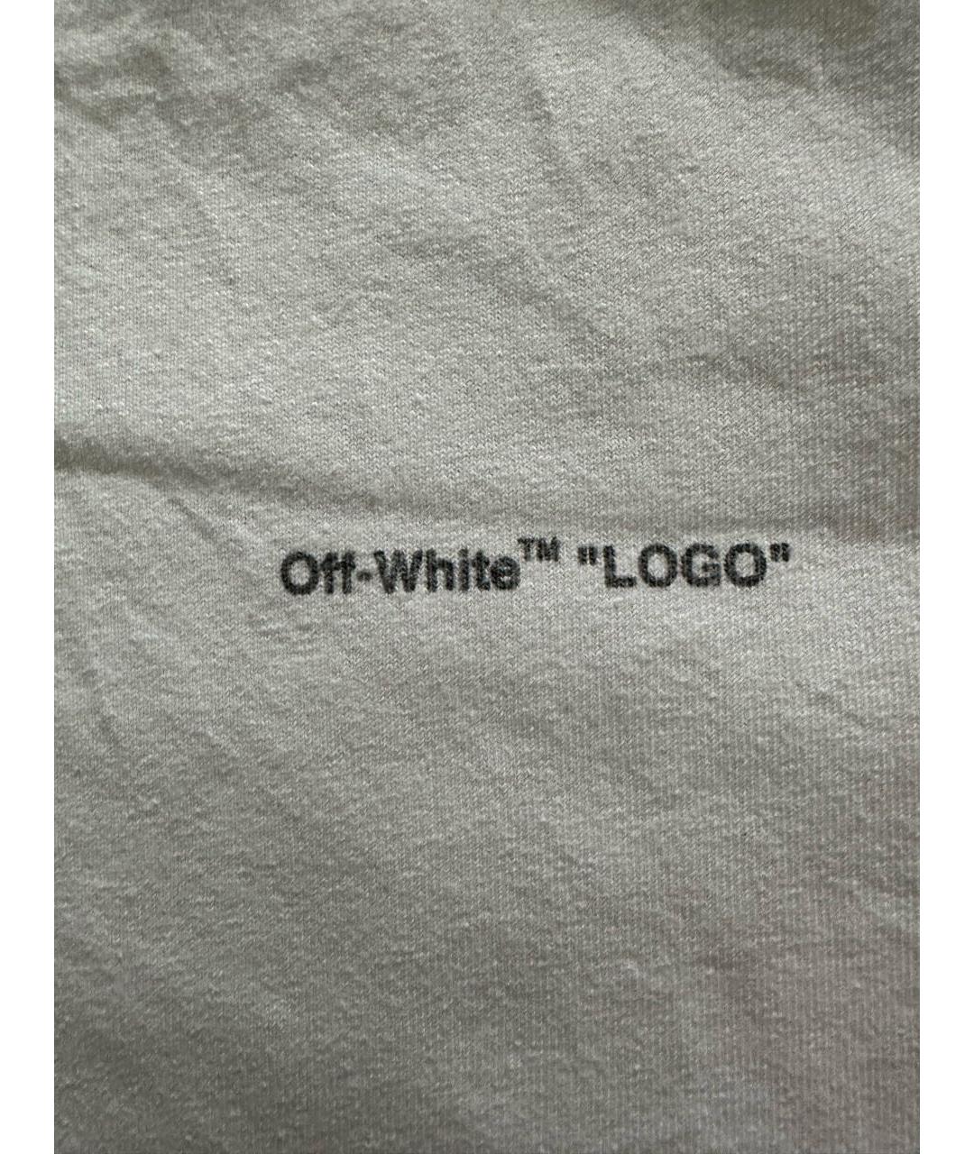 OFF-WHITE Белая хлопковая футболка, фото 4