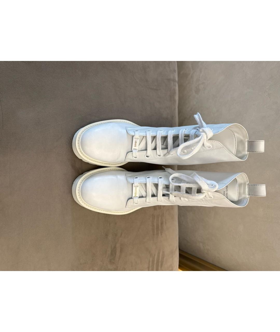 LOUIS VUITTON Белые кожаные ботинки, фото 2