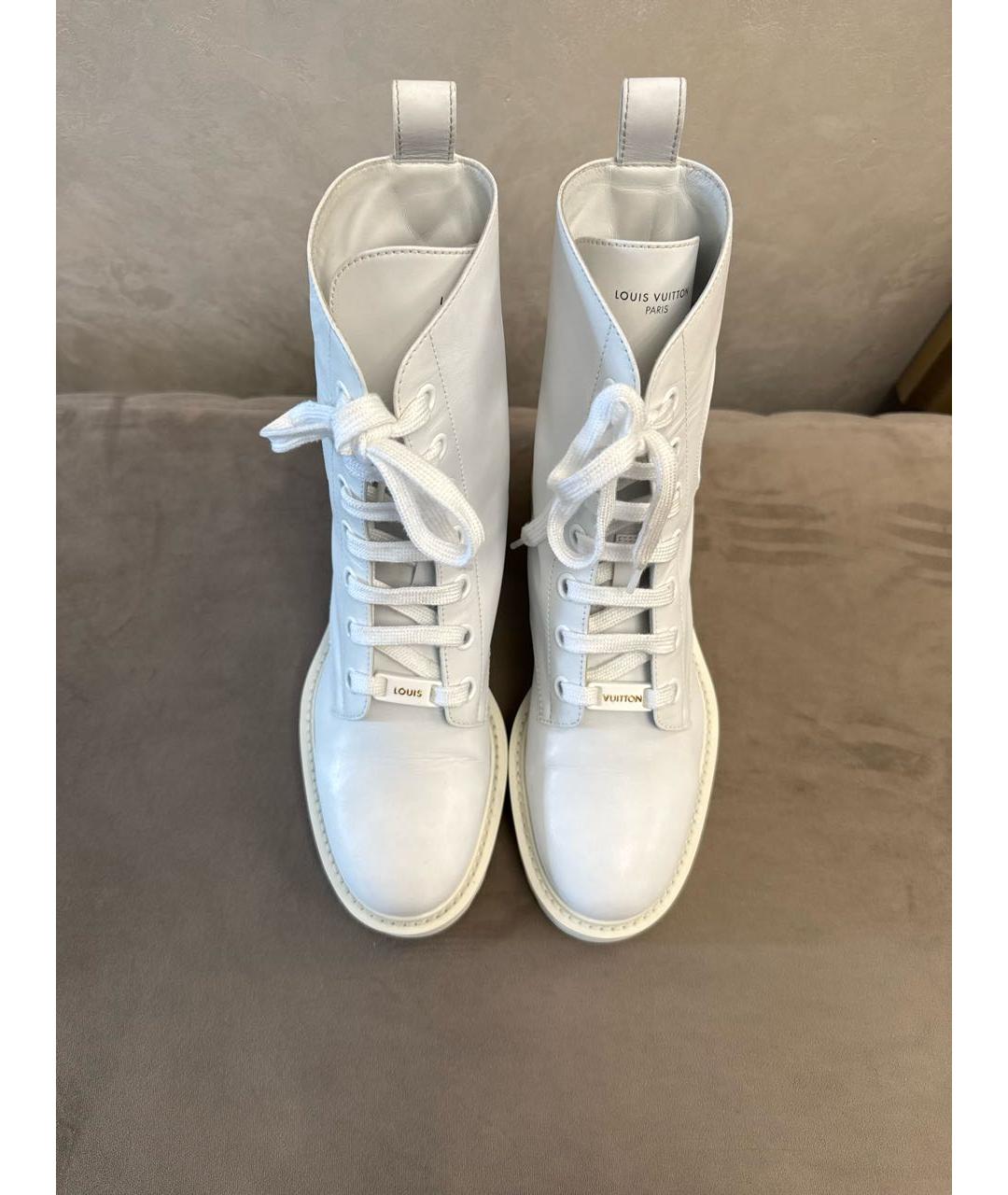 LOUIS VUITTON Белые кожаные ботинки, фото 3