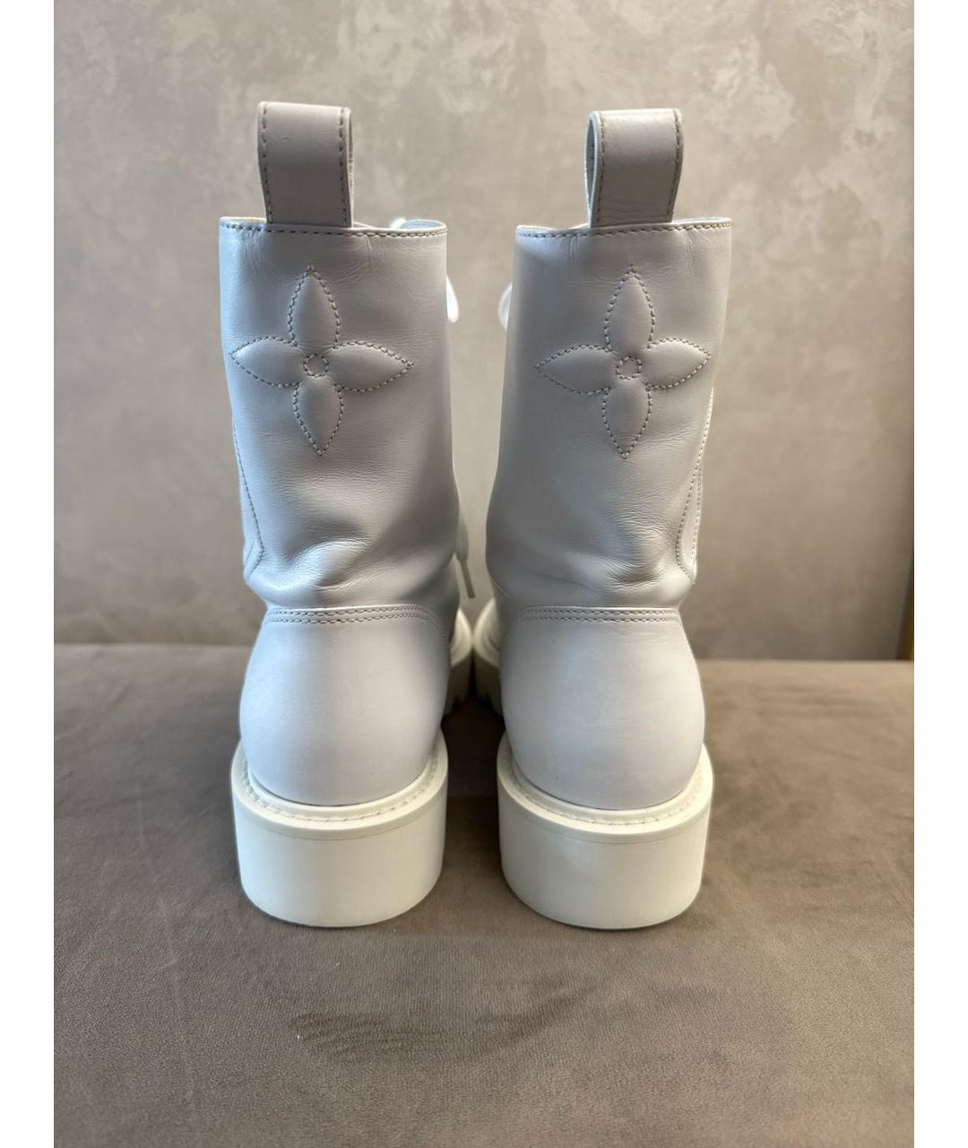 LOUIS VUITTON Белые кожаные ботинки, фото 4