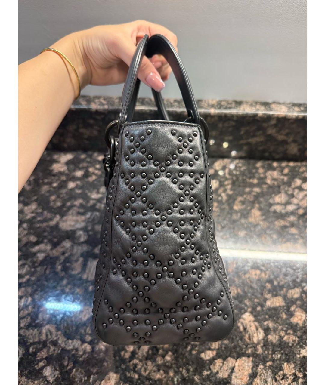 CHRISTIAN DIOR Черная кожаная сумка через плечо, фото 5