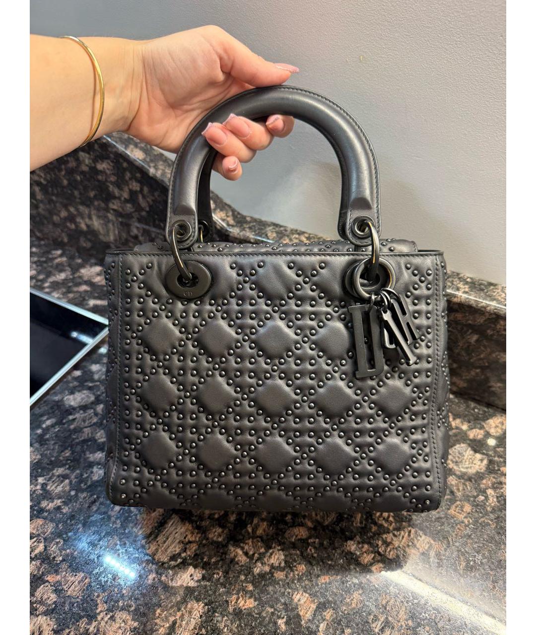 CHRISTIAN DIOR Черная кожаная сумка через плечо, фото 2