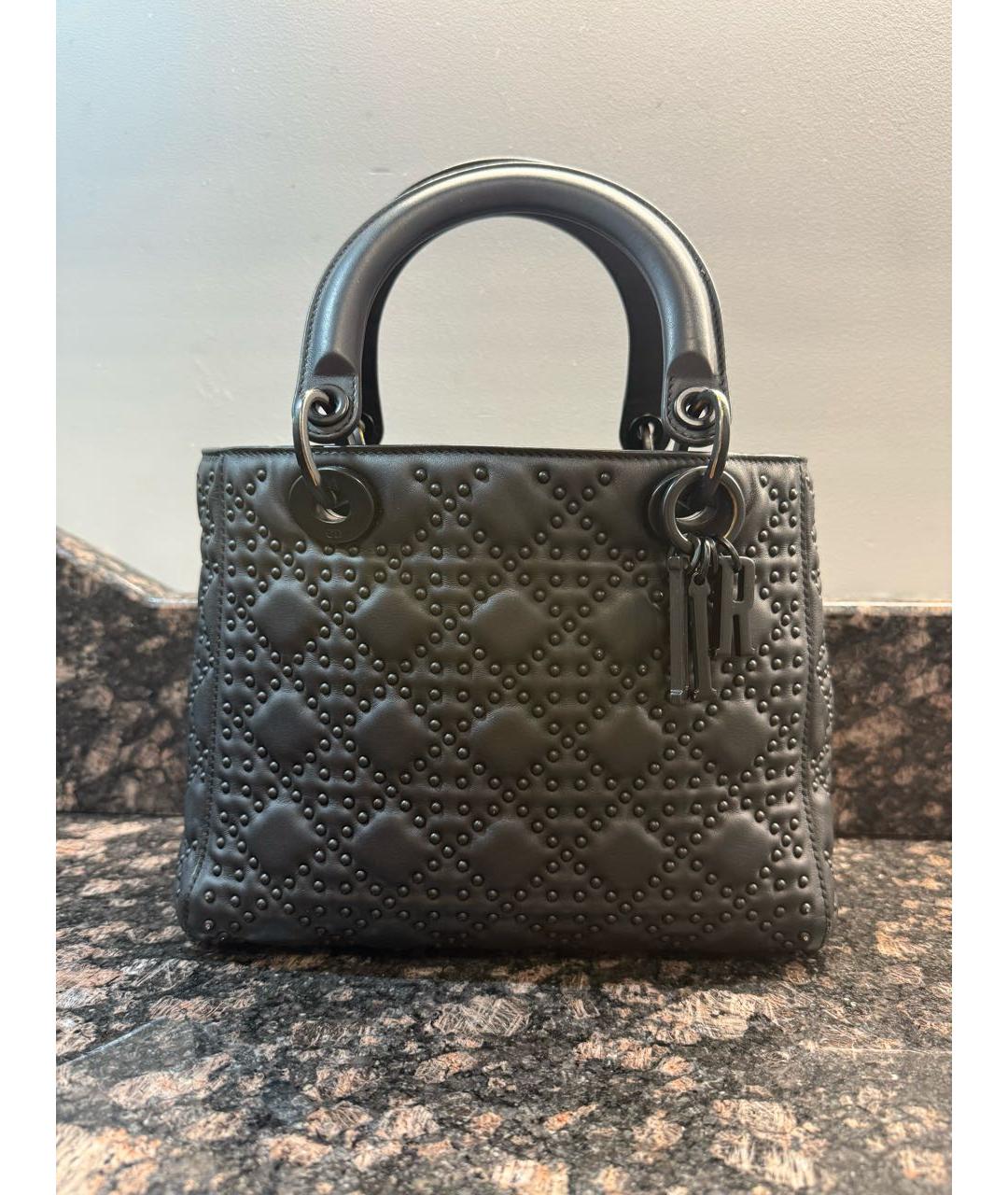 CHRISTIAN DIOR Черная кожаная сумка через плечо, фото 9