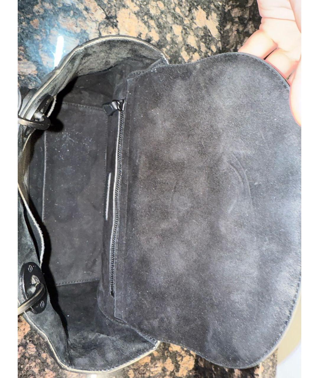 CHRISTIAN DIOR Черная кожаная сумка через плечо, фото 7