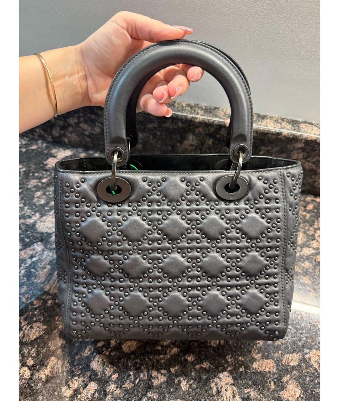 CHRISTIAN DIOR Черная кожаная сумка через плечо, фото 3