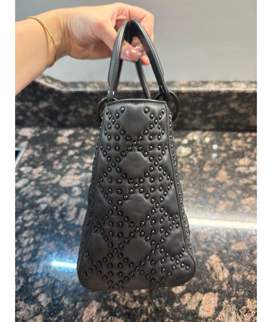 CHRISTIAN DIOR Черная кожаная сумка через плечо, фото 6