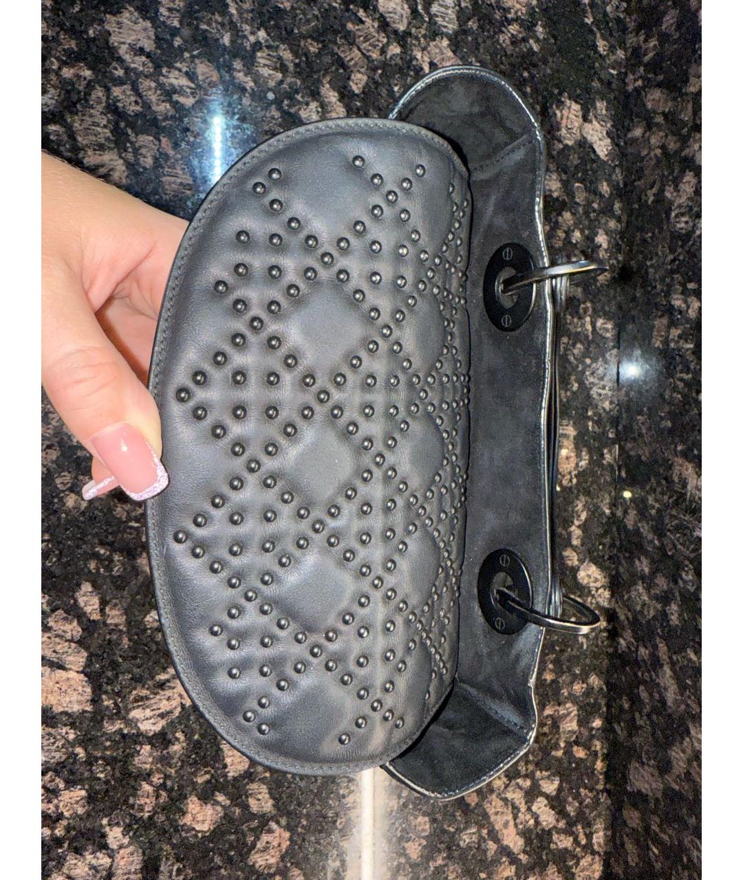 CHRISTIAN DIOR Черная кожаная сумка через плечо, фото 8