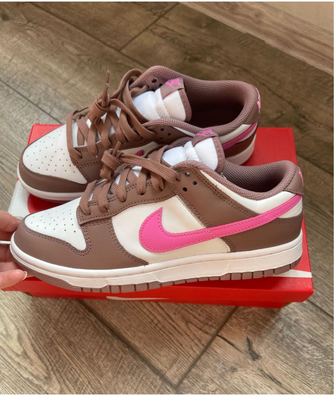 NIKE Коричневые кожаные кроссовки, фото 6