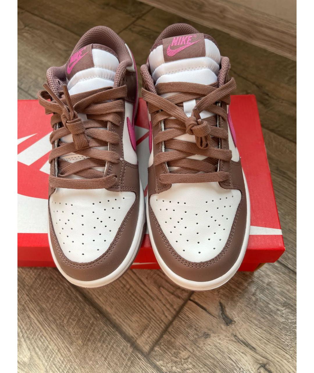 NIKE Коричневые кожаные кроссовки, фото 2