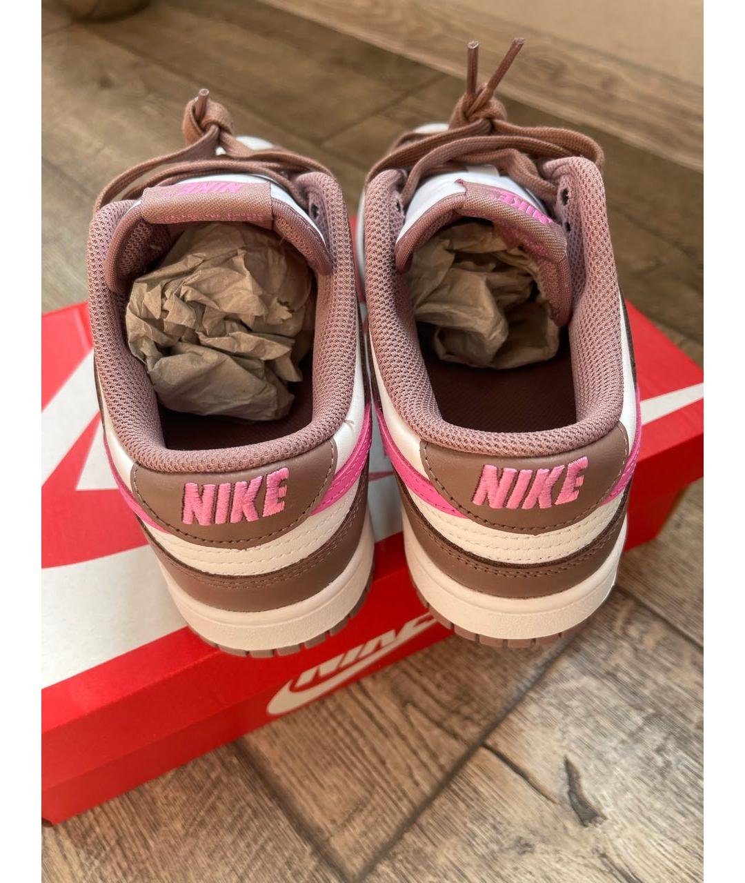 NIKE Коричневые кожаные кроссовки, фото 3