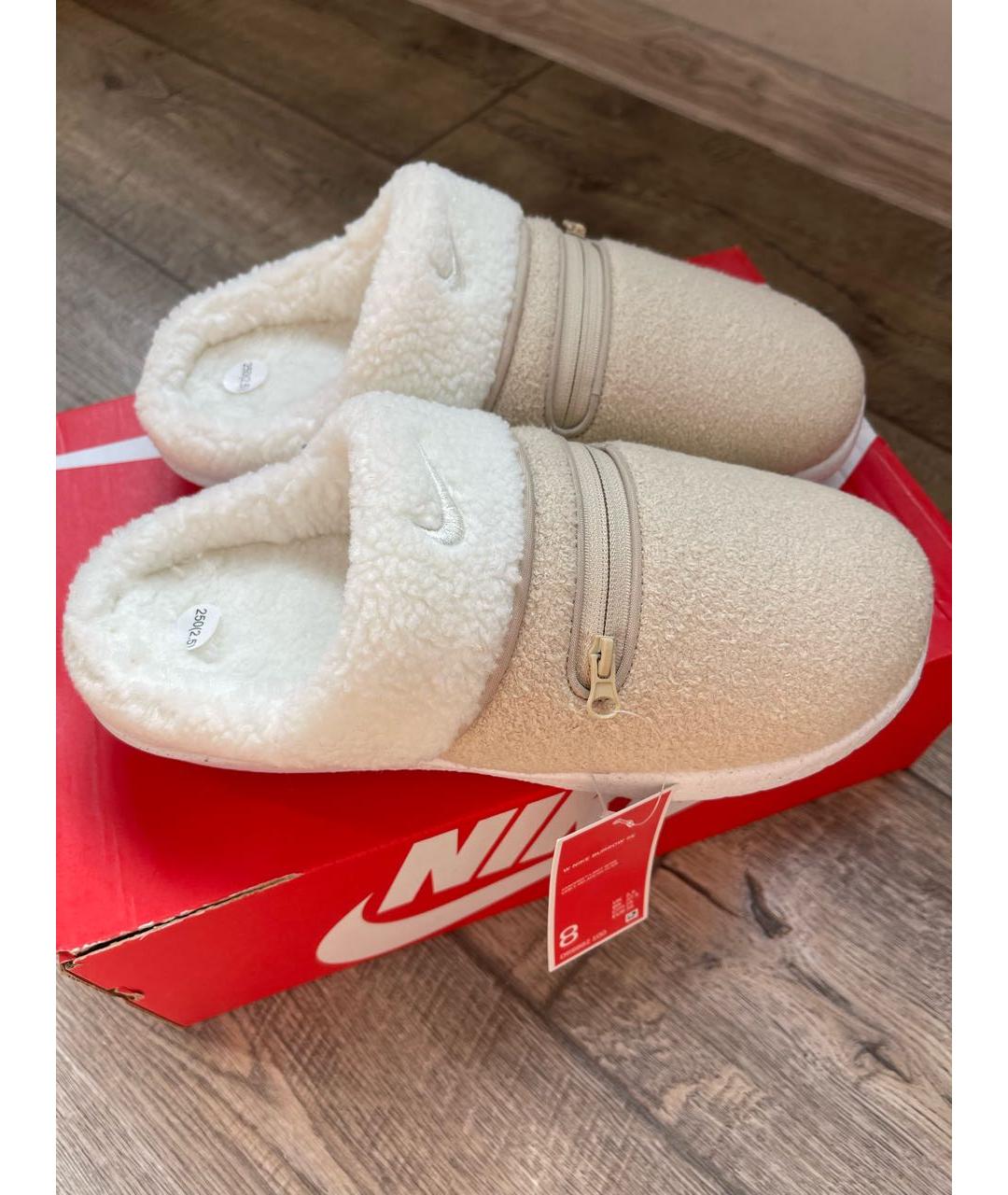 NIKE Бежевые шлепанцы, фото 4