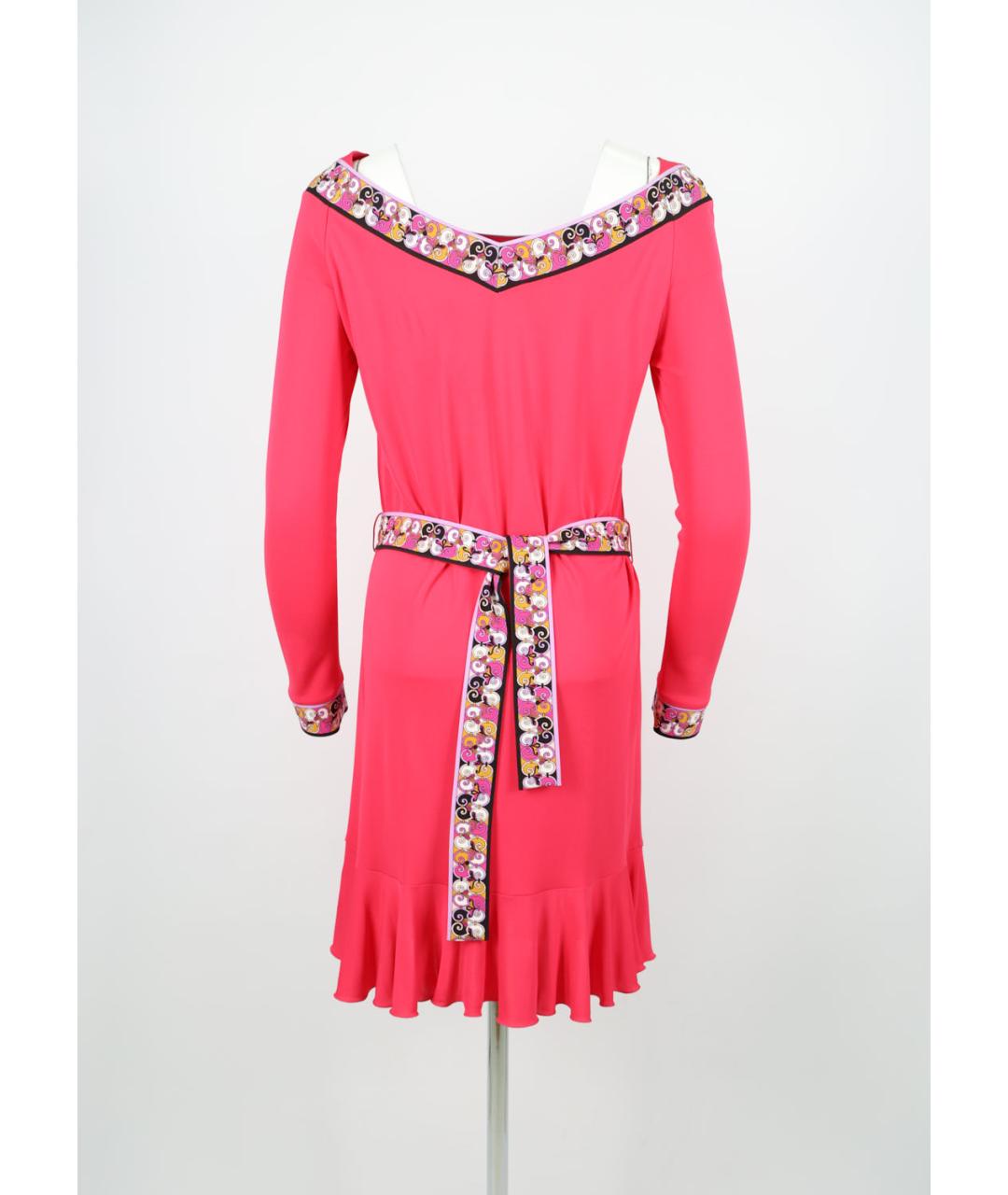 EMILIO PUCCI Фуксия вискозное повседневное платье, фото 4