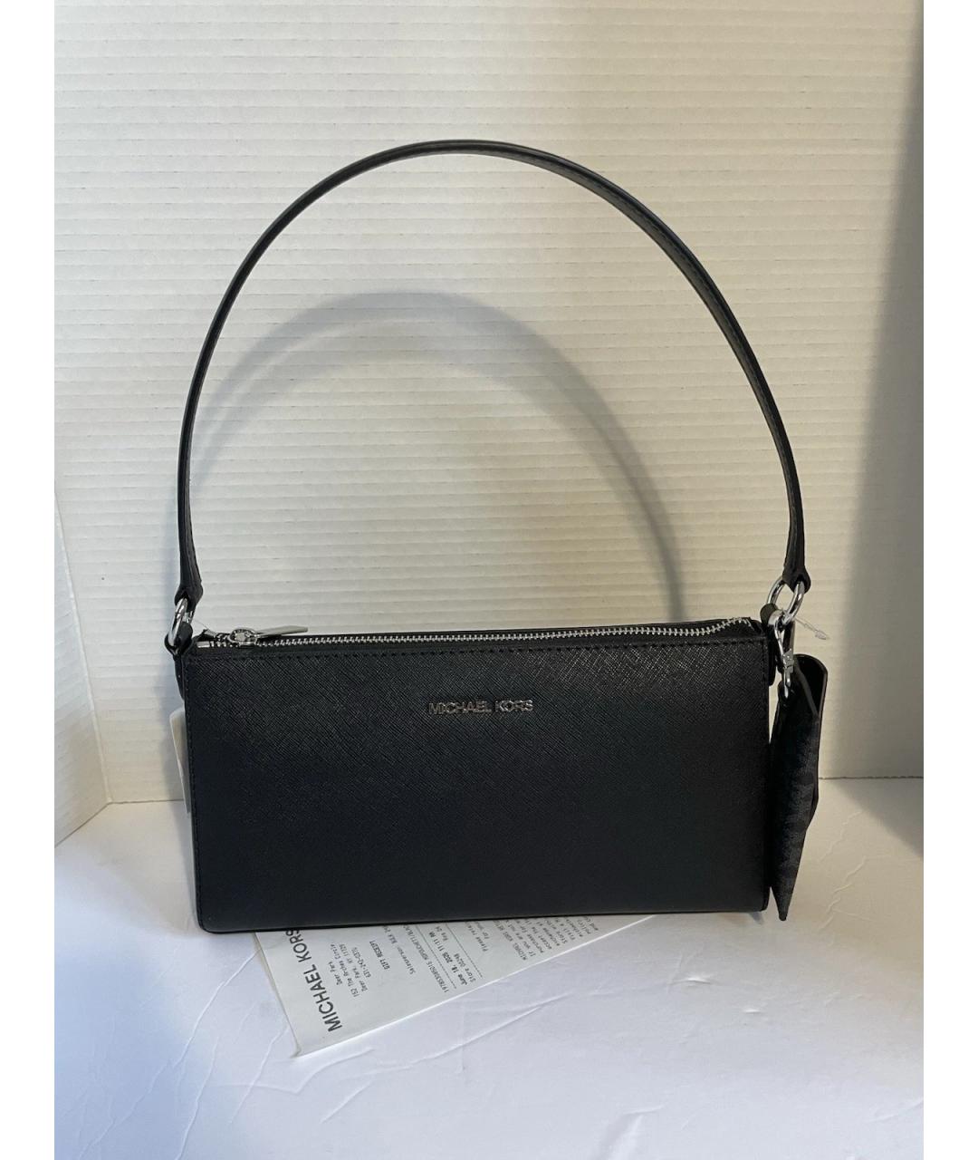 MICHAEL KORS Черная кожаная сумка с короткими ручками, фото 5