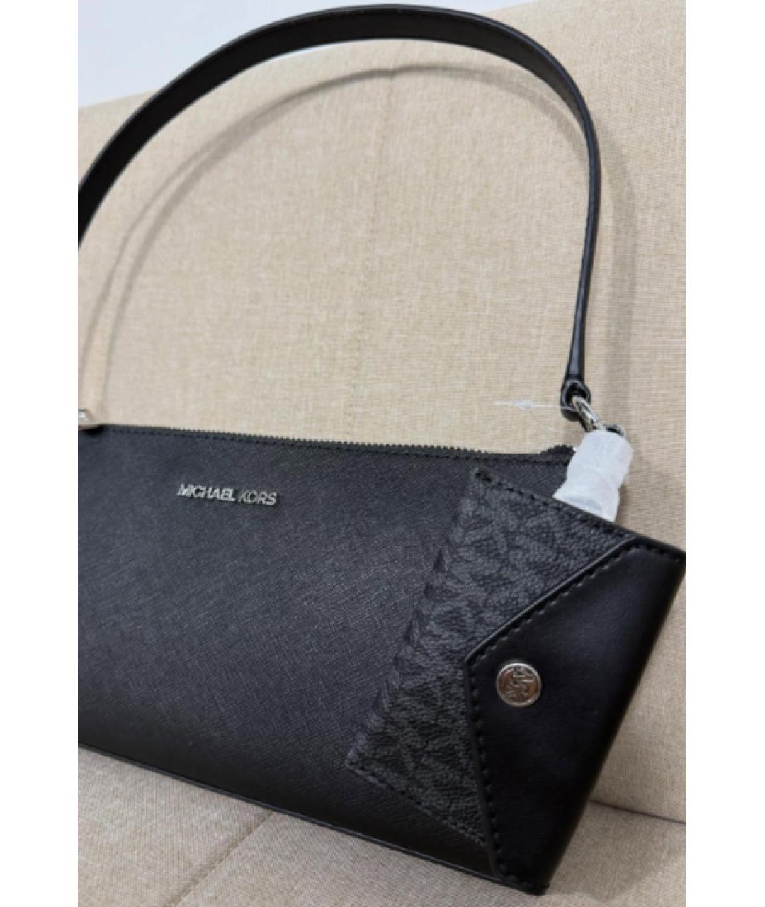 MICHAEL KORS Черная кожаная сумка с короткими ручками, фото 4