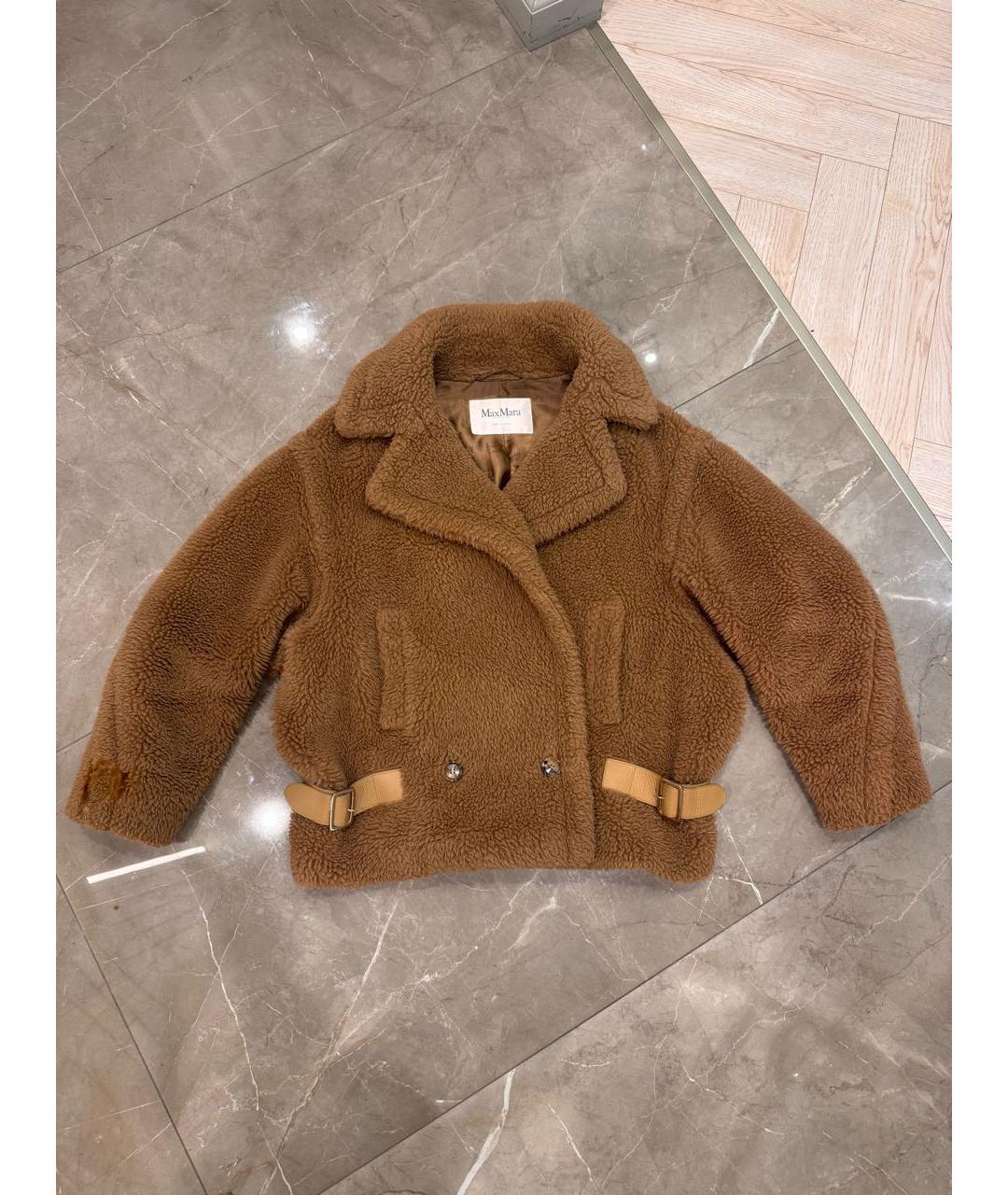 MAX MARA Коричневая шерстяная шуба, фото 3