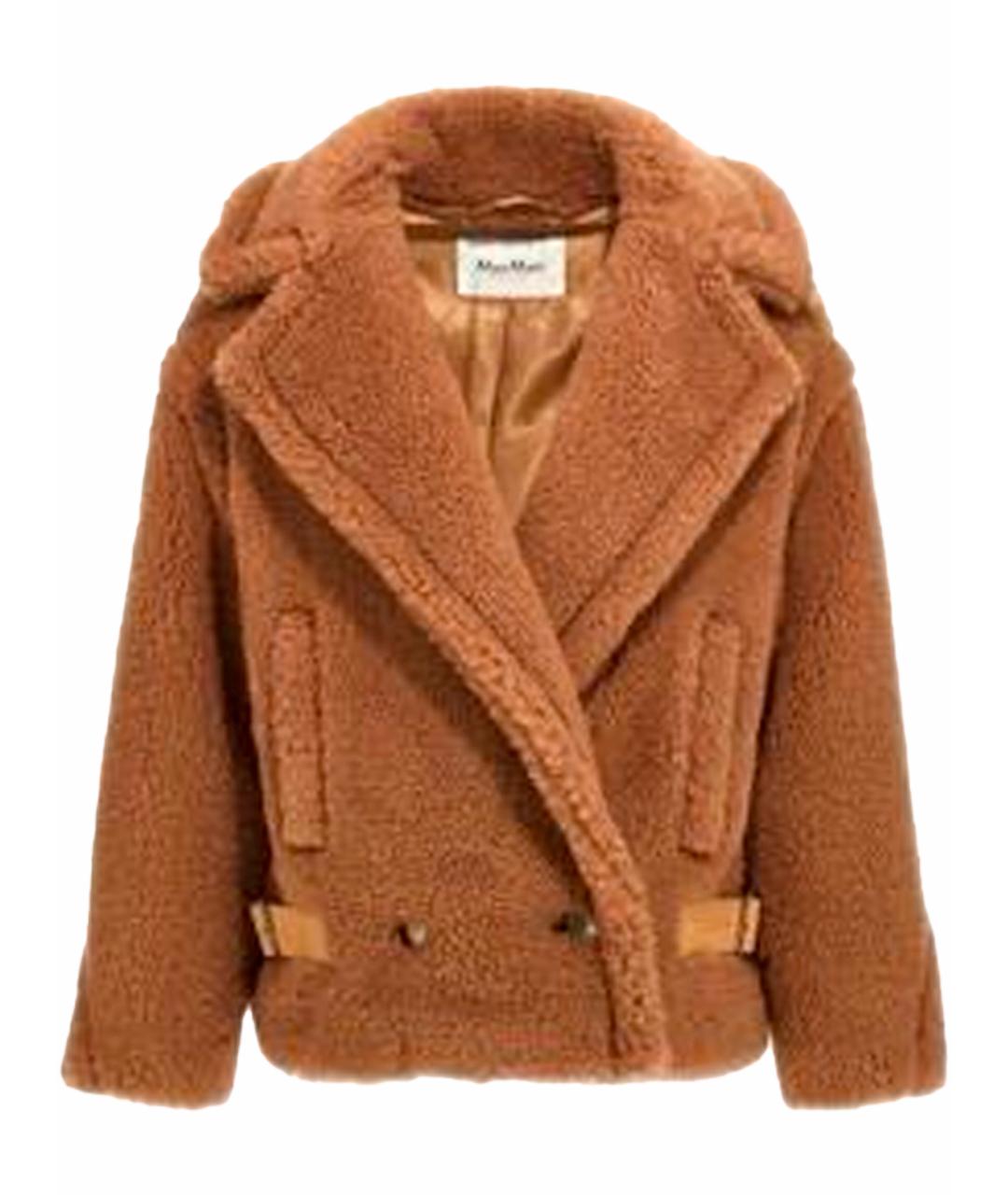 MAX MARA Коричневая шерстяная шуба, фото 1