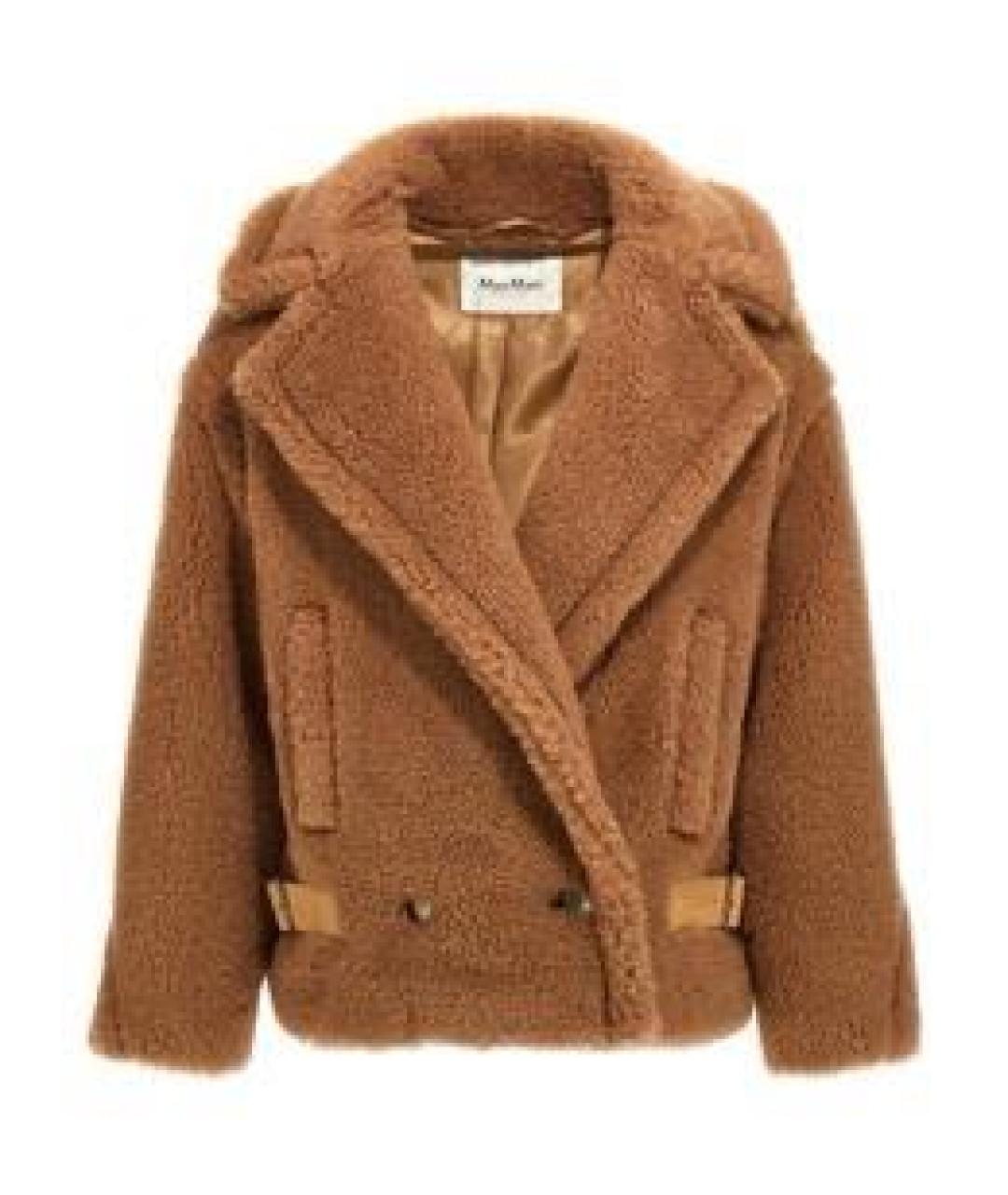 MAX MARA Коричневая шерстяная шуба, фото 4