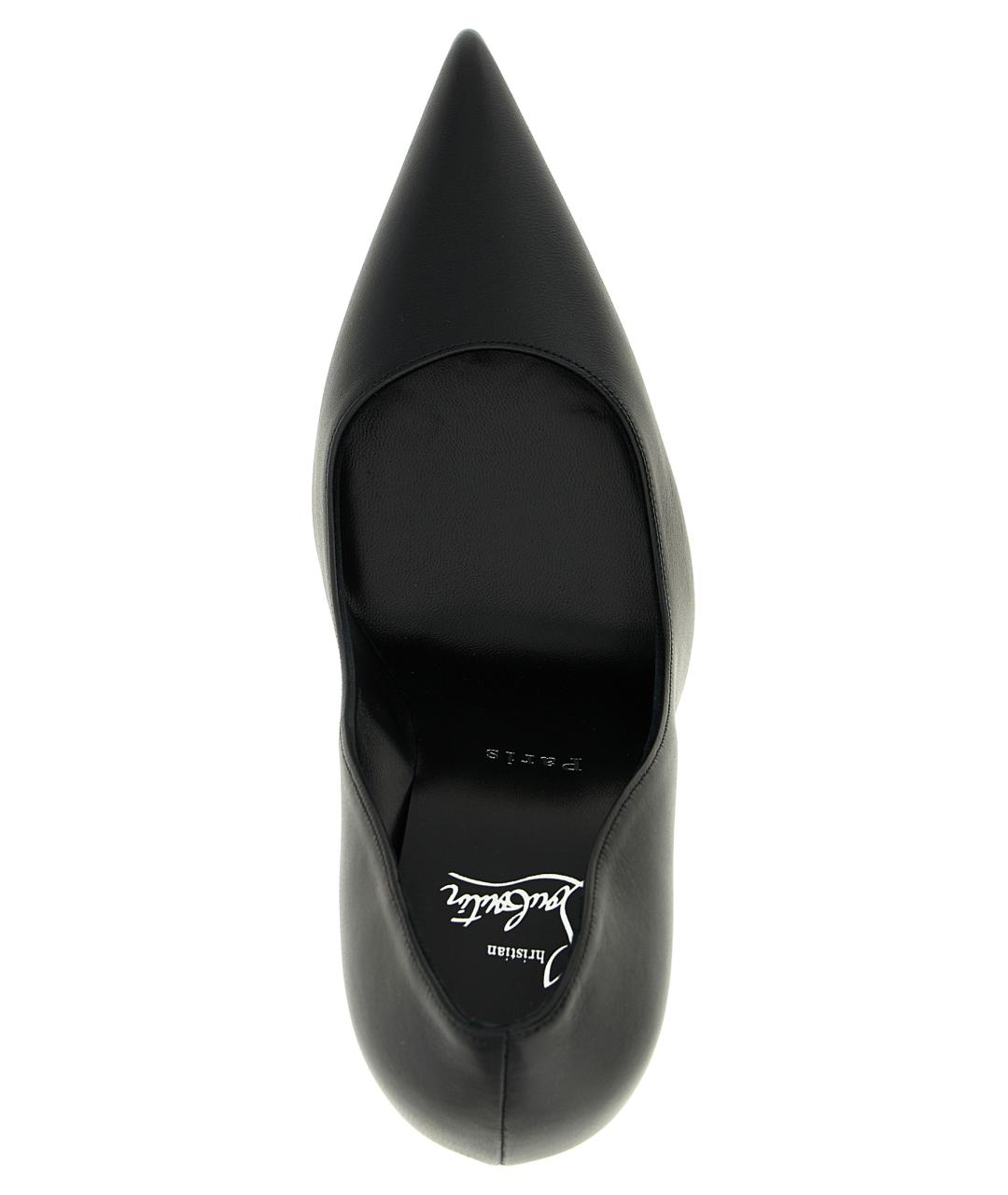 CHRISTIAN LOUBOUTIN Черные кожаные туфли, фото 4