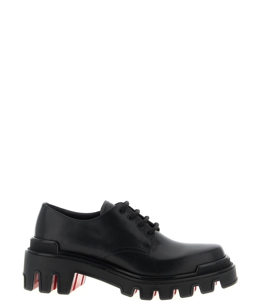 CHRISTIAN LOUBOUTIN Черные кожаные низкие ботинки, фото 1