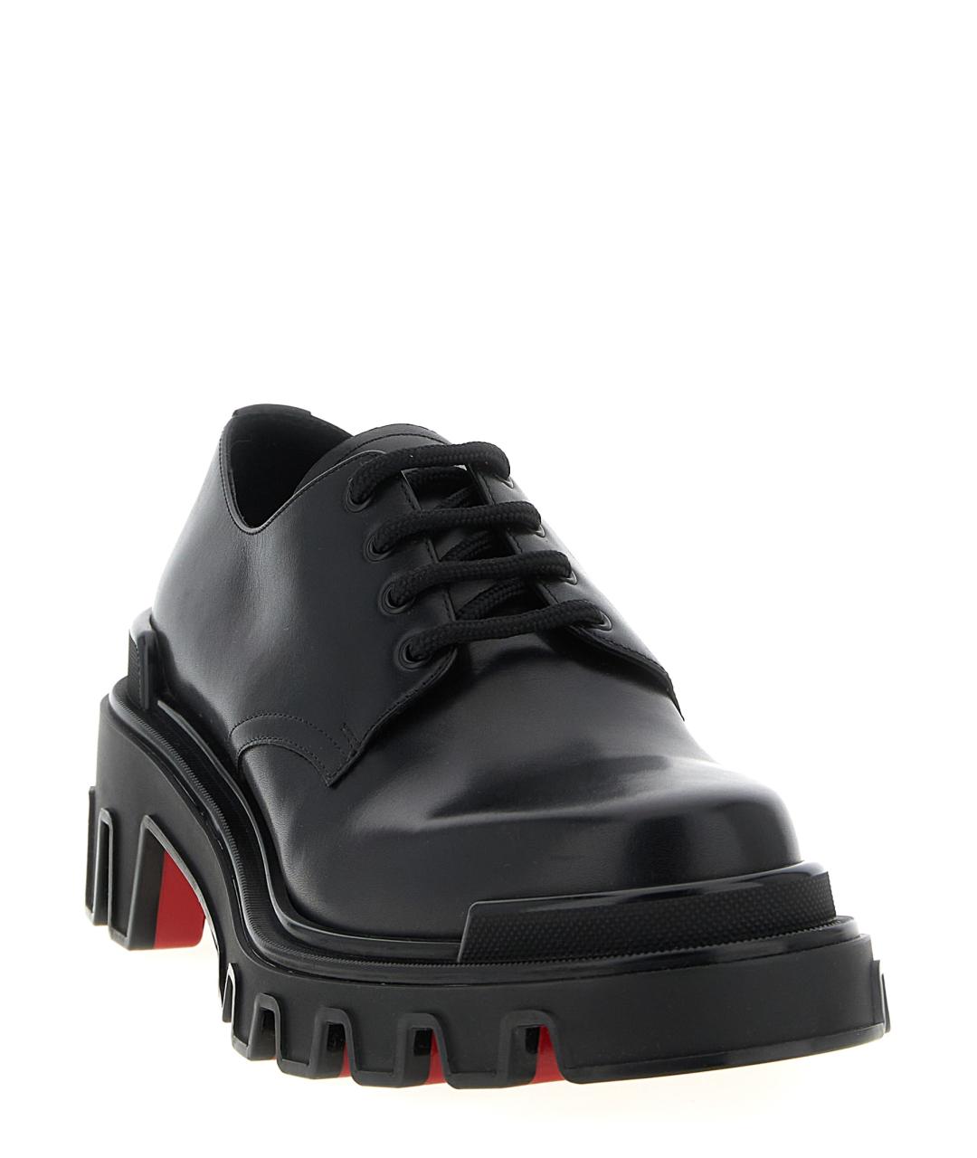 CHRISTIAN LOUBOUTIN Черные кожаные низкие ботинки, фото 2