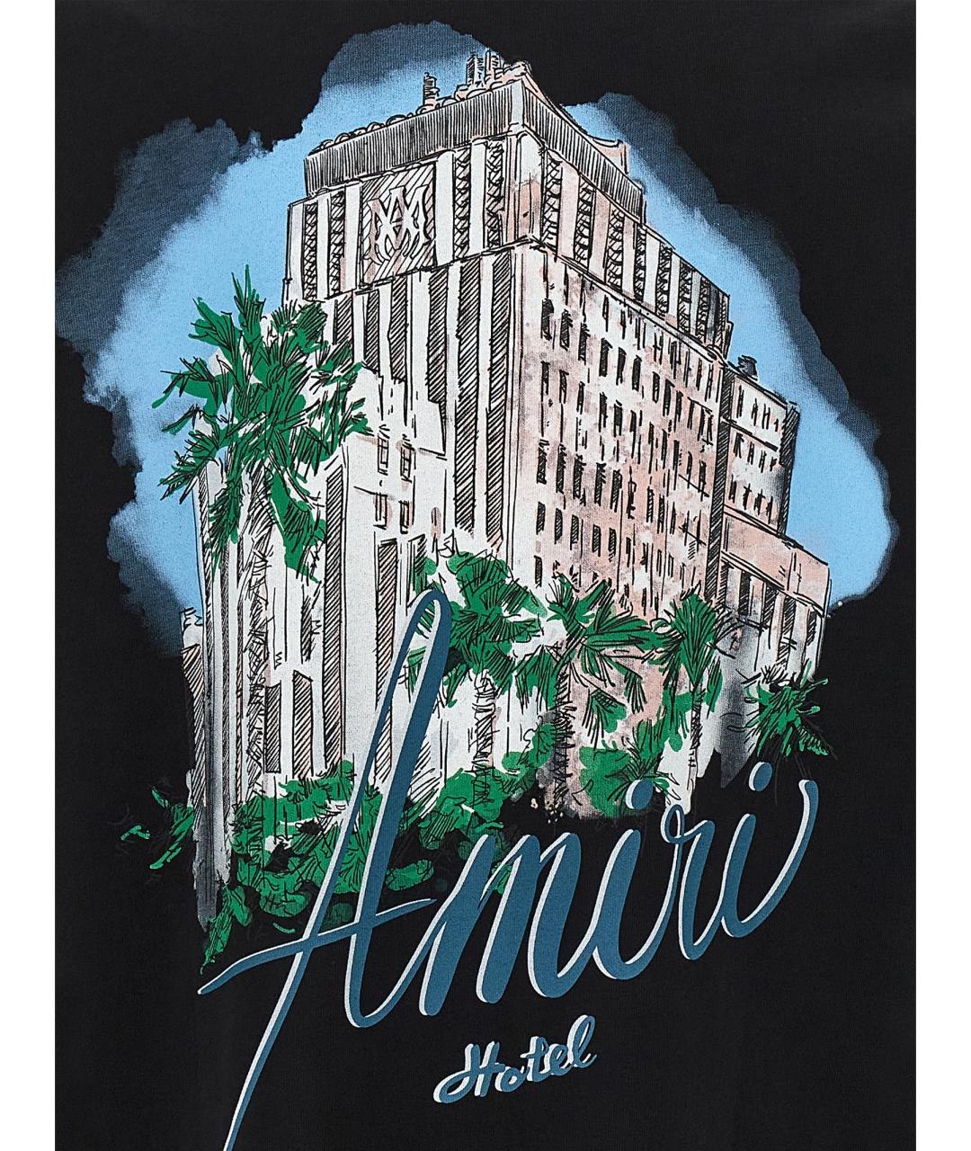 AMIRI Черная хлопковая футболка, фото 4