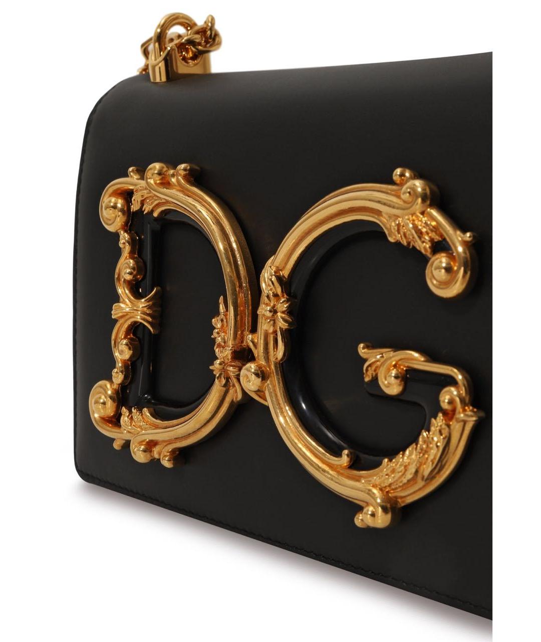 DOLCE&GABBANA Черная кожаная сумка через плечо, фото 4