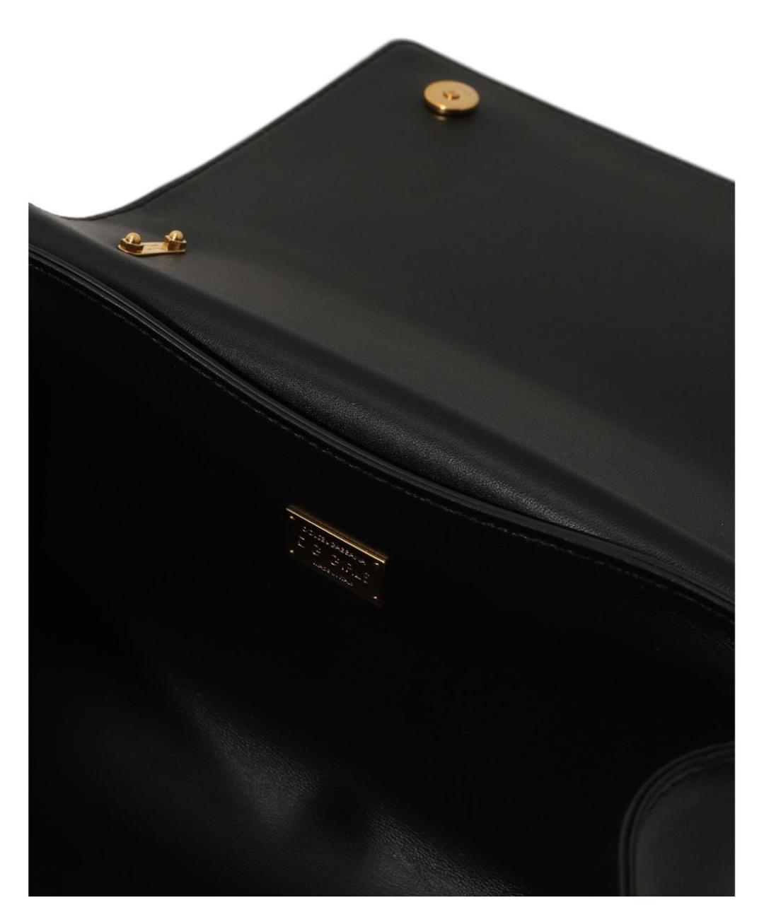 DOLCE&GABBANA Черная кожаная сумка через плечо, фото 5