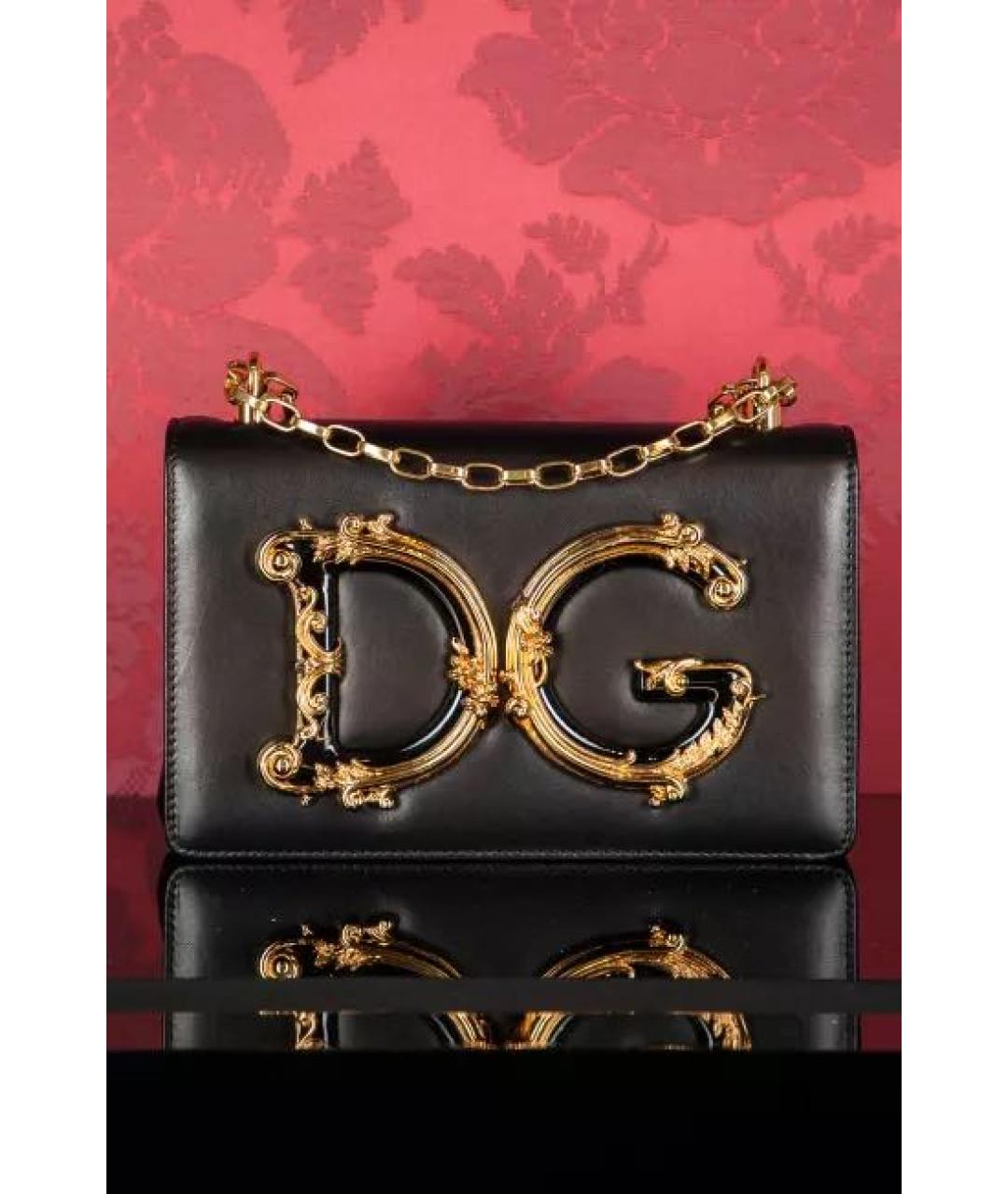 DOLCE&GABBANA Черная кожаная сумка через плечо, фото 8