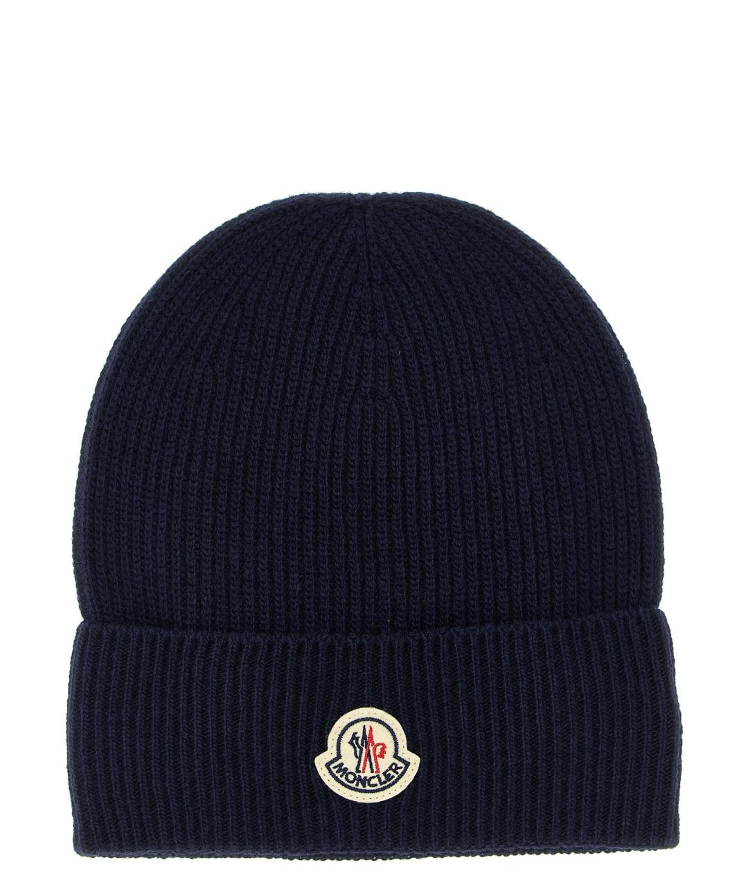 MONCLER Синяя шерстяная кепка/бейсболка, фото 1