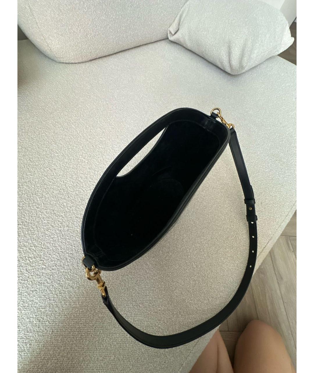 SAINT LAURENT Черная кожаная сумка с короткими ручками, фото 4