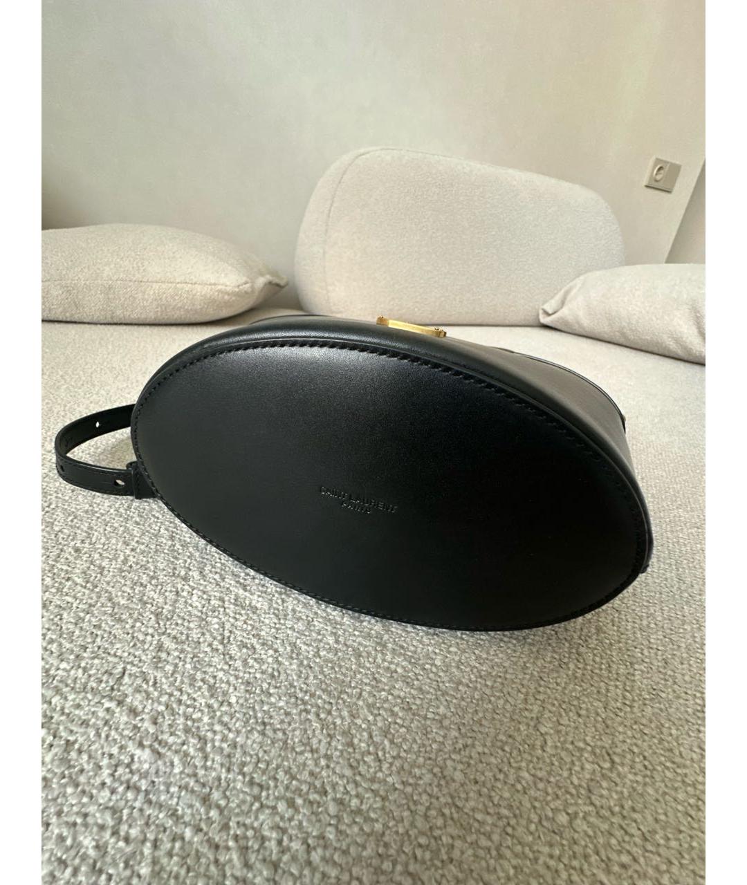 SAINT LAURENT Черная кожаная сумка с короткими ручками, фото 5