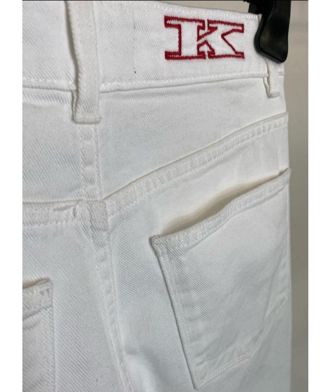 KITON Белые хлопковые джинсы слим, фото 4