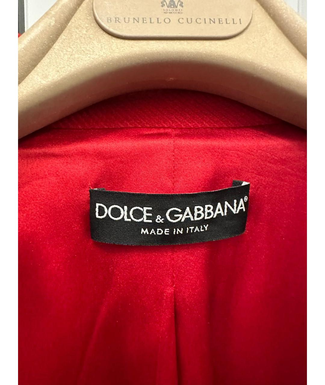DOLCE&GABBANA Красное шерстяное пальто, фото 3