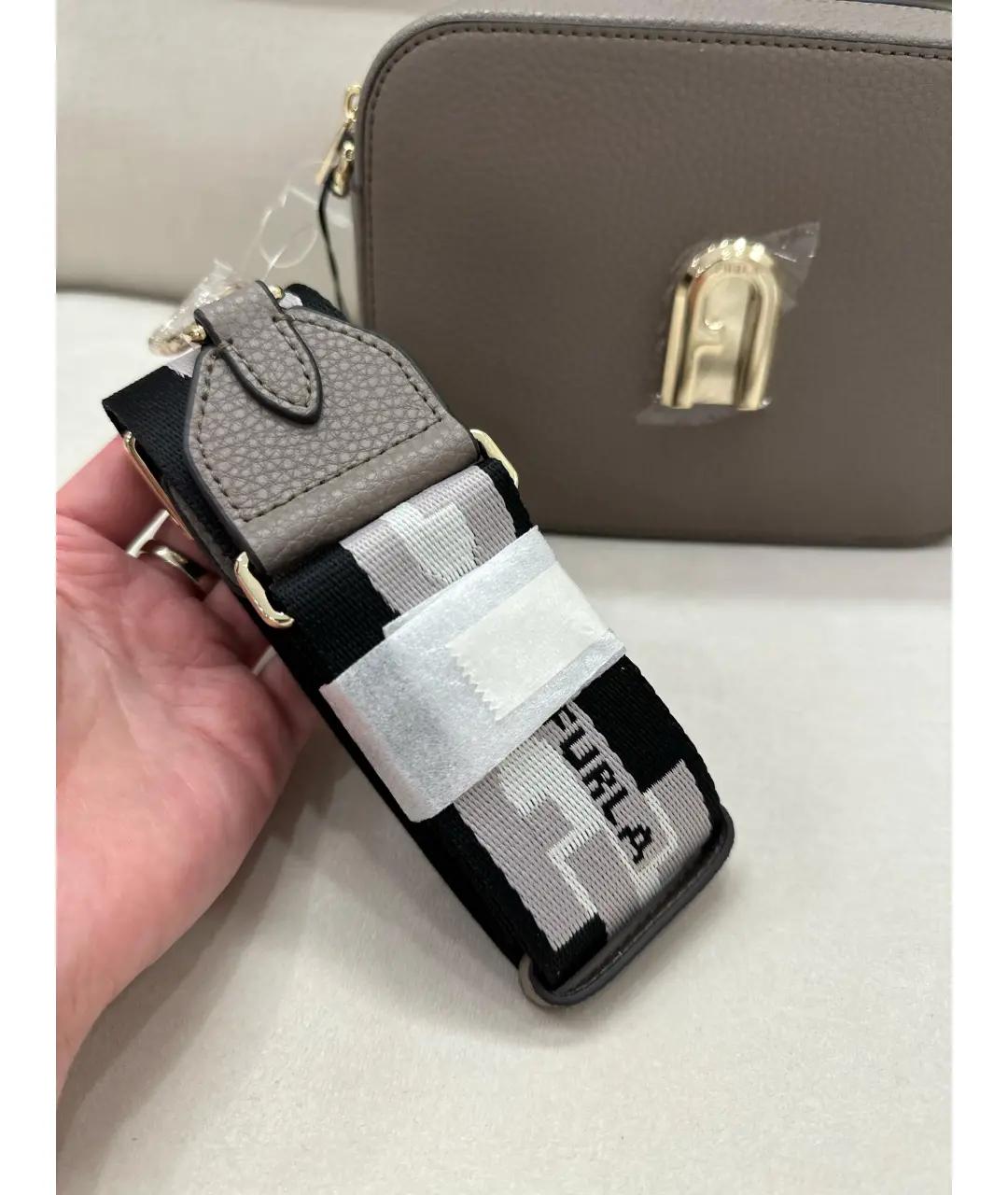 FURLA Бежевая кожаная сумка через плечо, фото 5