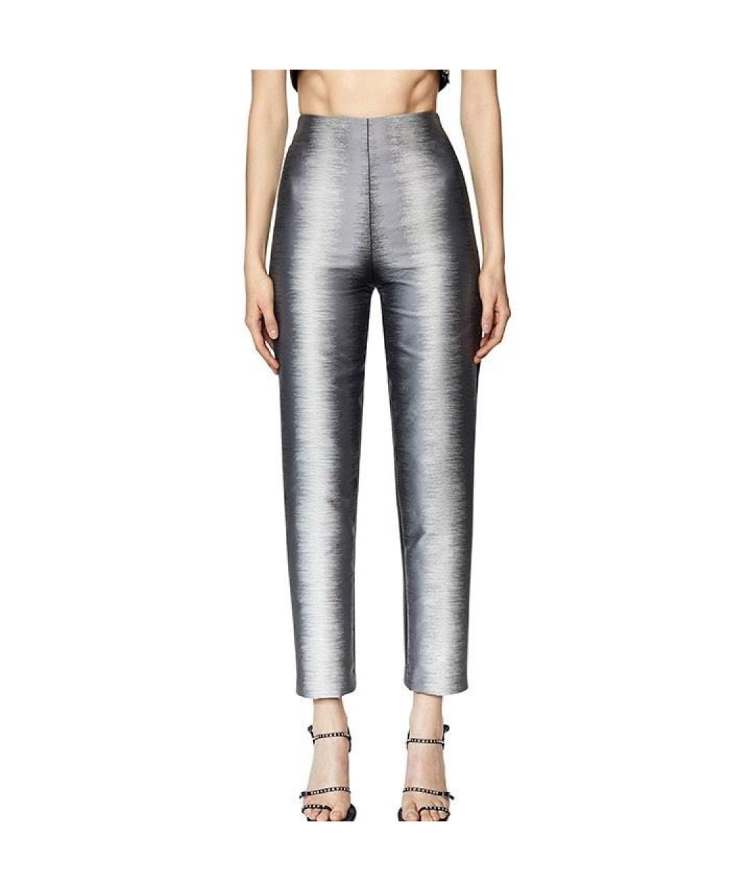 DIESEL Серебряные хлопковые прямые брюки, фото 5
