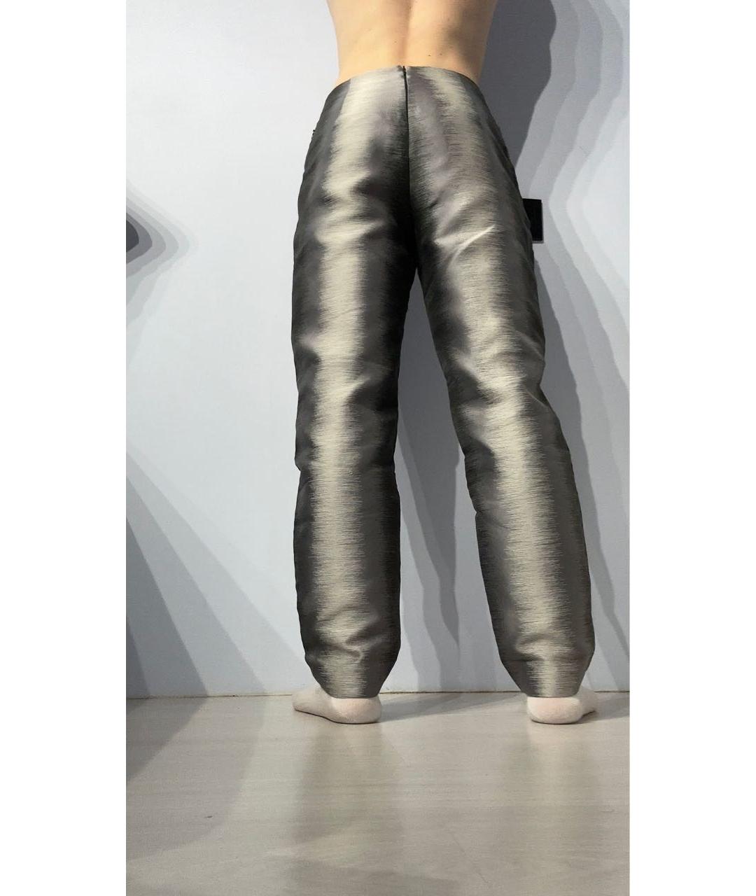 DIESEL Серебряные хлопковые прямые брюки, фото 2