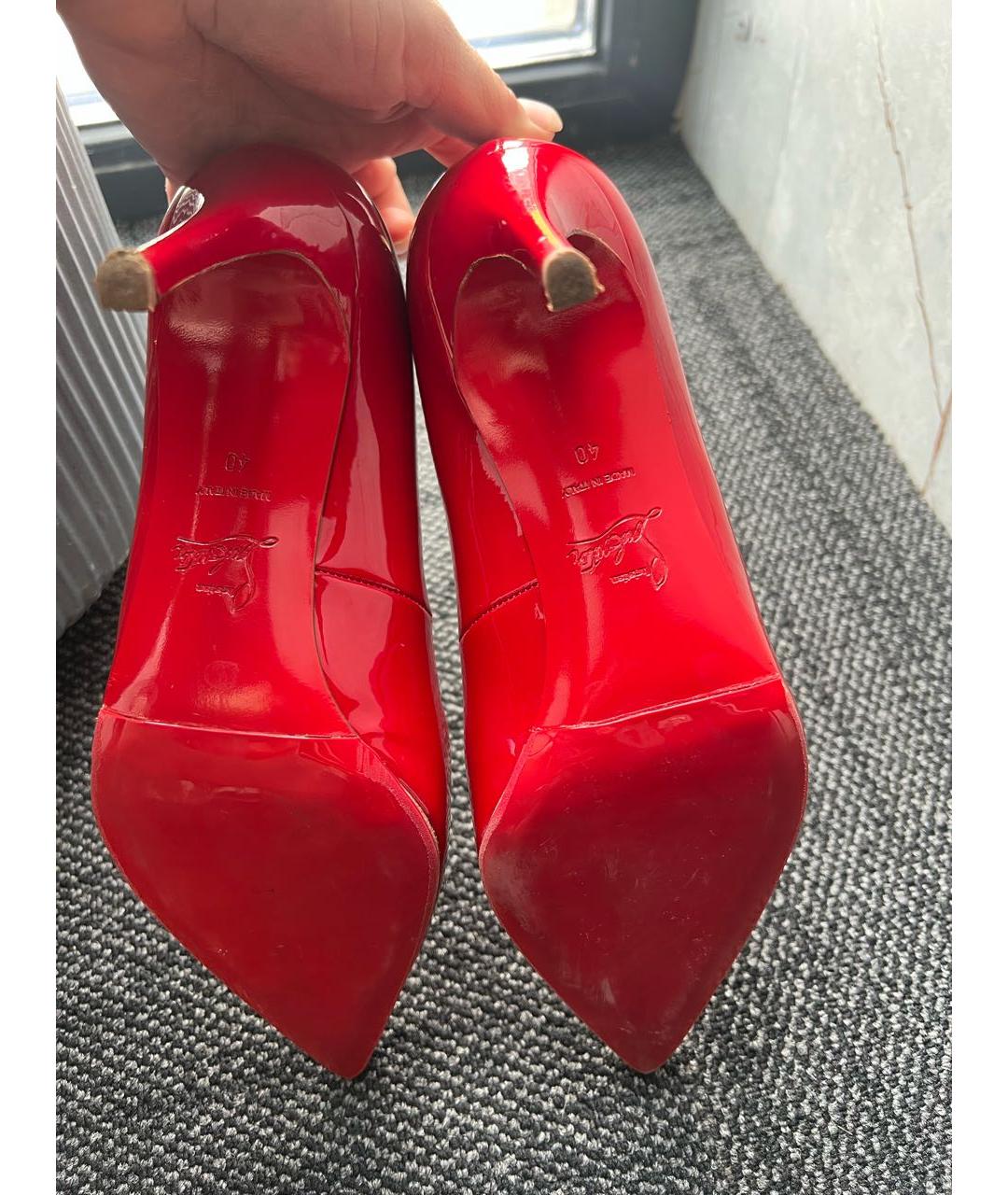 CHRISTIAN LOUBOUTIN Красные туфли из лакированной кожи, фото 4