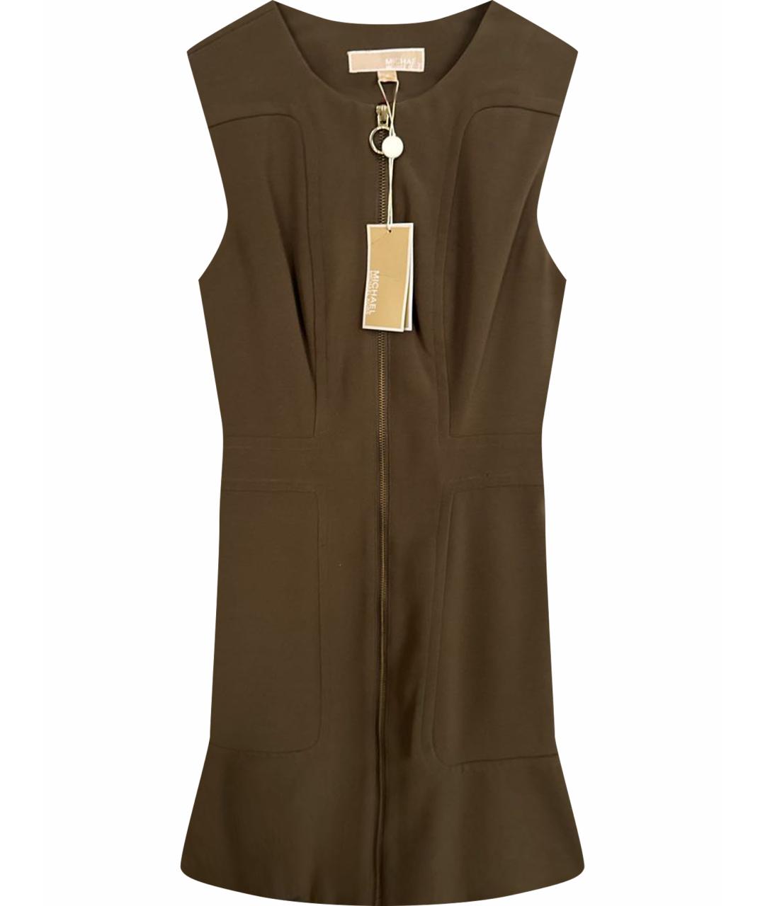 MICHAEL MICHAEL KORS Хаки полиэстеровое коктейльное платье, фото 1