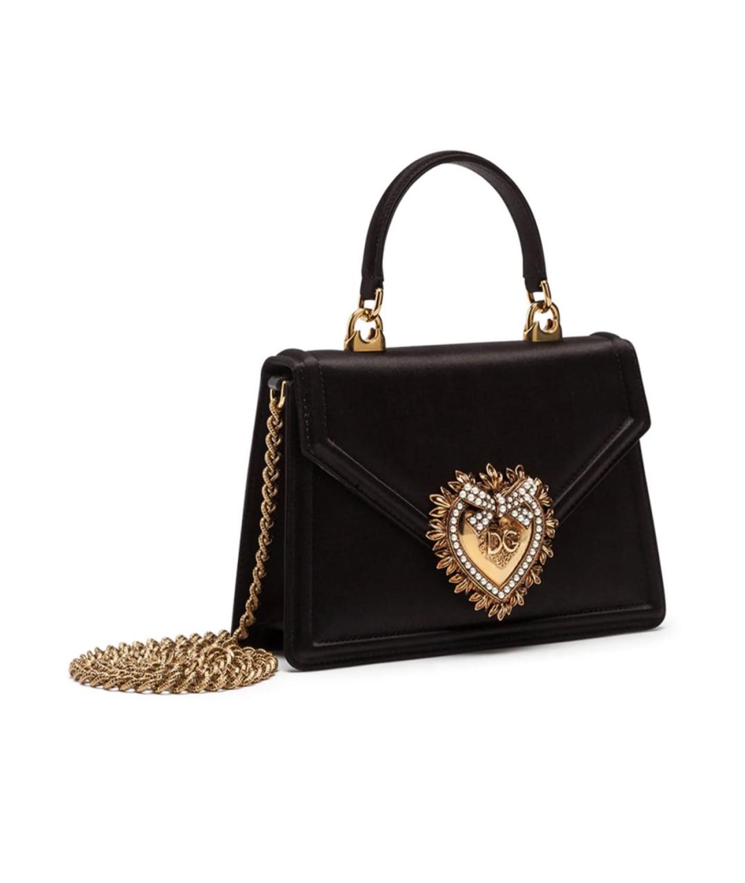 DOLCE&GABBANA Черная кожаная сумка с короткими ручками, фото 1