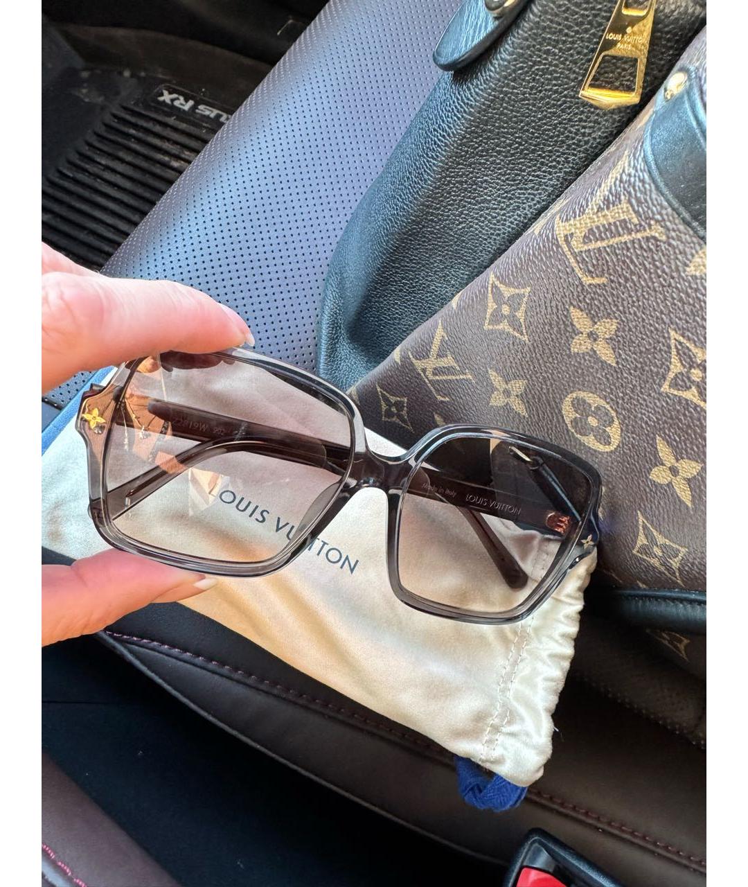 LOUIS VUITTON Коричневые пластиковые солнцезащитные очки, фото 3